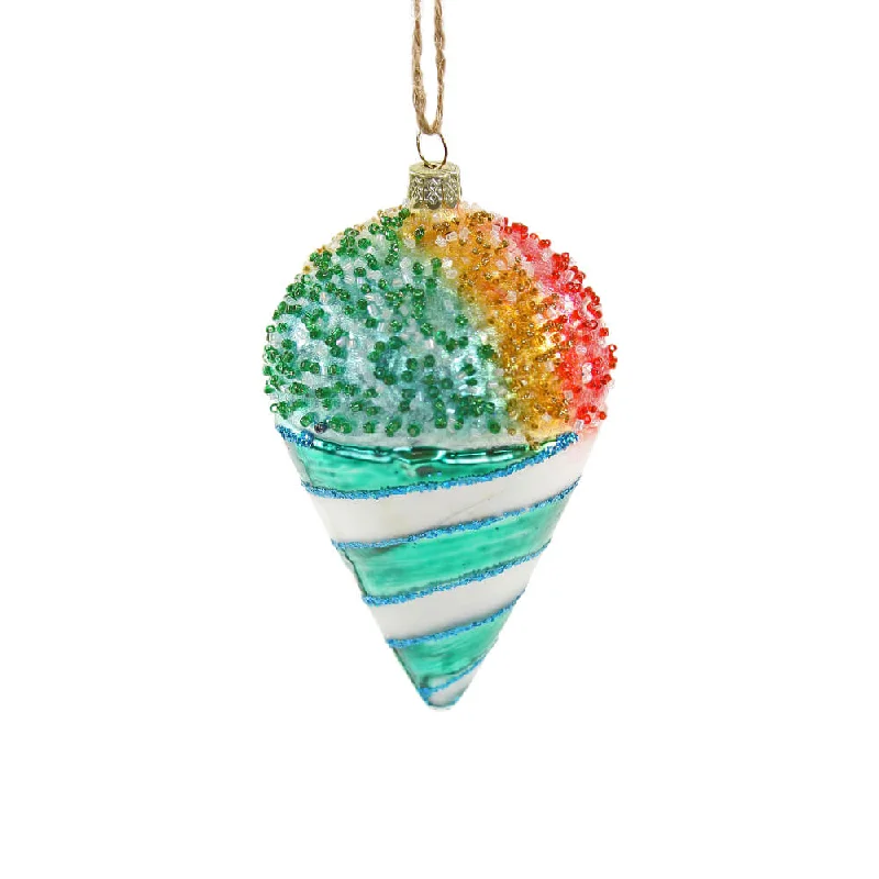 Rainbow Snow Cone Ornament 5"