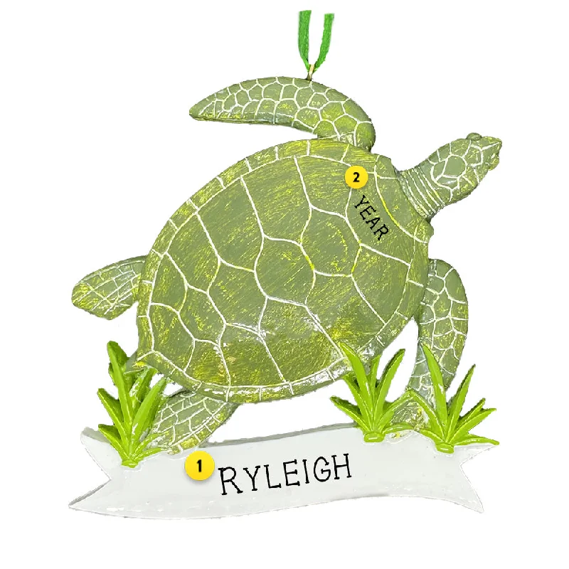 Personalized Sea Turtle Ornament - Realistic