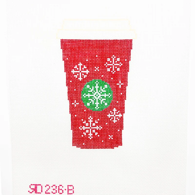 Red Coffee Cup with Snowflakes