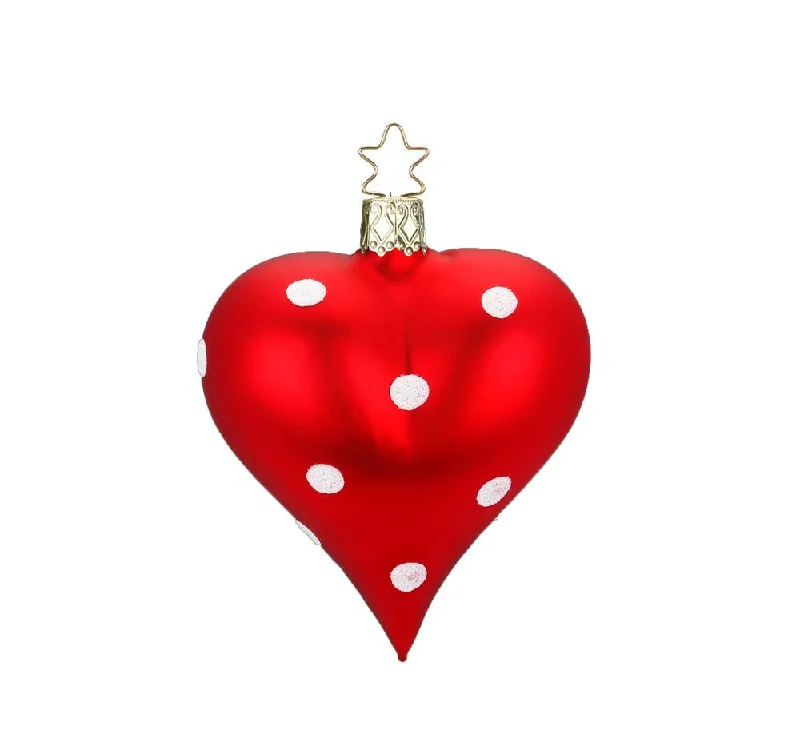 Red Heart Dots Ornament by Inge Glas of Germany