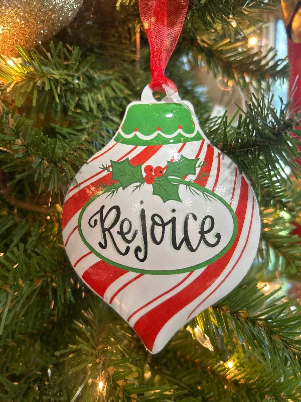 REJOICE TEARDROP ORNAMENT