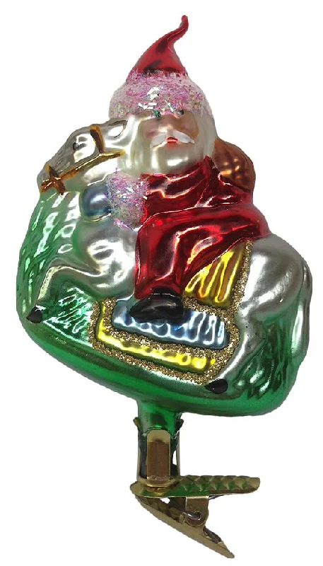 Riding High Toward Christmas Ornament by Inge Glas of Germany