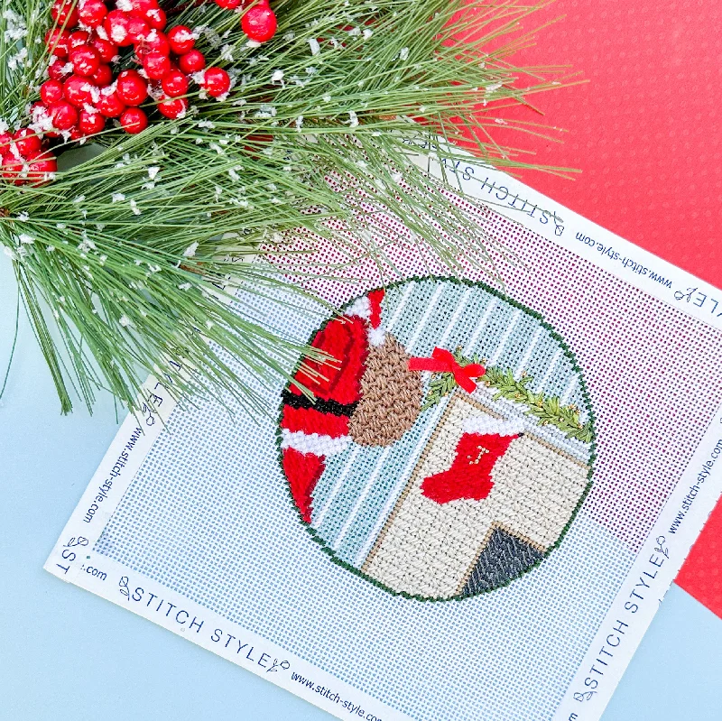 Santa and Stocking Needlepoint Canvas