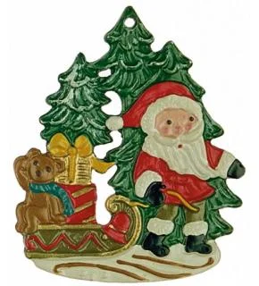 Santa Claus with Teddy by Kuehn Pewter