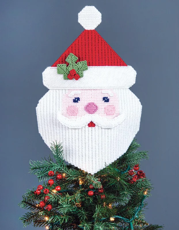 Santa Plastic Canvas Tree Topper