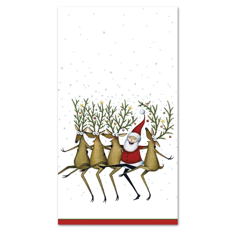 Santa's Kickettes Paper Guest Towels - Buffet Napkins