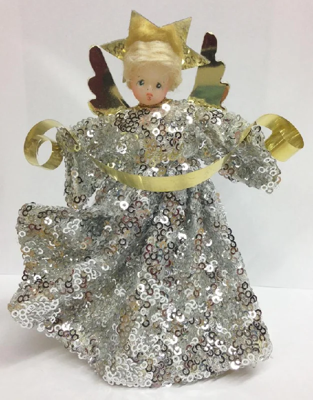 Silver Sequins Wax Angel by Margarete and Leonore Leidel in Iffeldorf