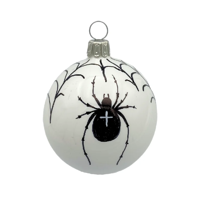 Spider and Web on Ball, 6cm by Glas Bartholmes