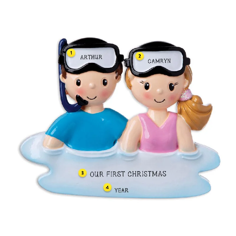 Personalized Snorkel Couple Ornament