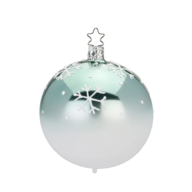 Snow Crystal Ball, mint green, 8cm by Inge Glas of Germany