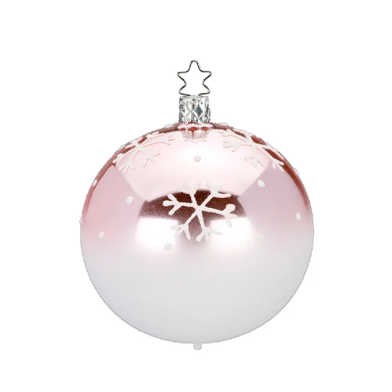 Snow Crystal Ball, pink, 8cm by Inge Glas of Germany