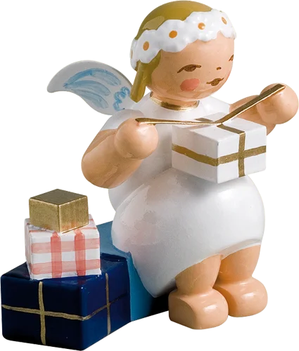 Snowflake Angel with Gifts Wooden Figurine by Wendt und Kuhn