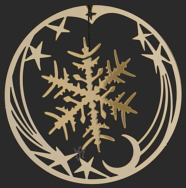 Snowflake on Comet Gold Plated Ornament by Martin Schmidt OHG in Schwabisch Gmund