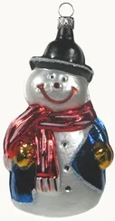 Snowman with Blue Coat Ornament by Old German Christmas