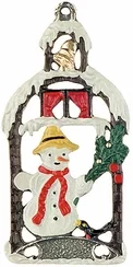 Snowman Pewter Ornament by Kuehn Pewter