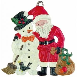 Snowman and Santa Claus by Kuehn Pewter