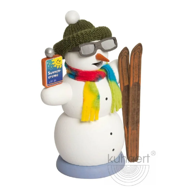 Snowman with Skis and Sunblock Incense Smoker by Kuhnert GmbH