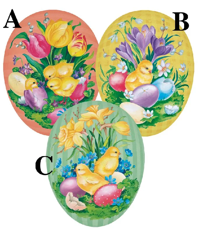 Spring Awakening 12cm Decoupage Cardboard German Fillable Easter Egg by Nestler GmbH