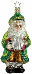 Squeeze Box Santa Ornament by Inge Glas of Germany