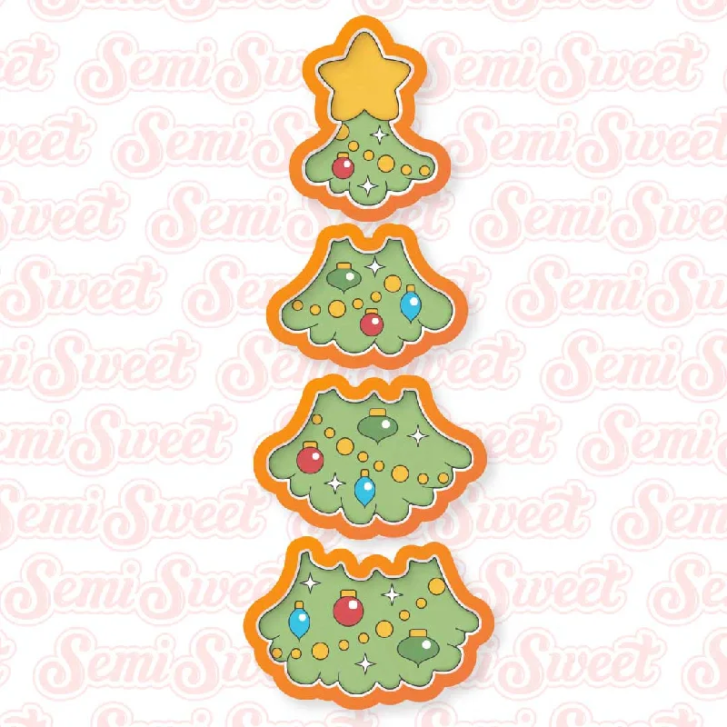 Stackable Christmas Tree Cookie Cutter Set