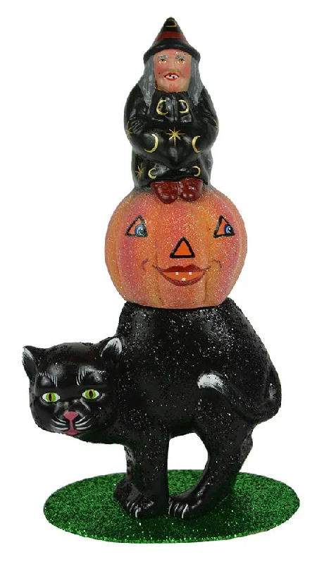 Stacked Cat Pumpkin Witch by Ino Schaller