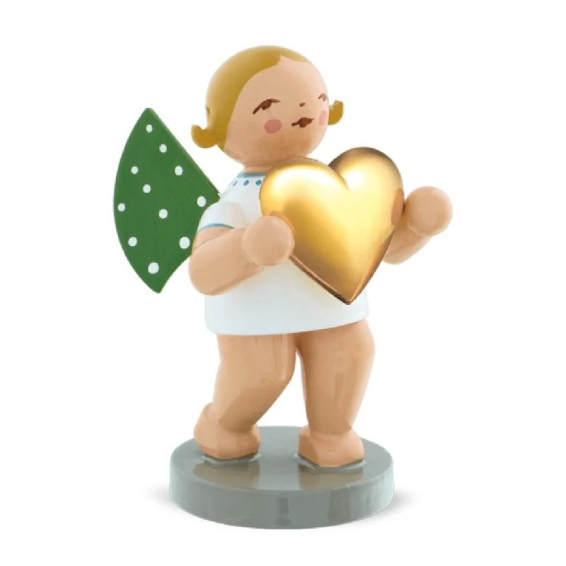 Standing Angel with Gold Plated Heart made by Wendt und Kuhn