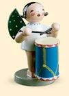 Standing Brunette Angel with Military Drum made by Wendt und Kuhn