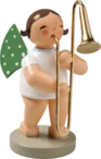 Standing Brunette Angel with Trombone made by Wendt und Kuhn