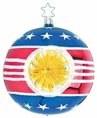 Star Spangled Stars and Stripes Reflector Ornament by Inge Glas of Germany