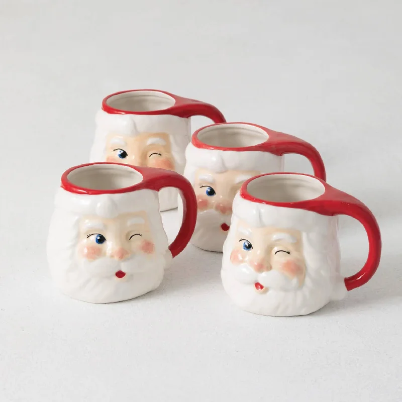 Winking Santa Mugs (Set of 4)