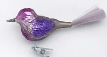 Sweety, Purple Shades, Bird Ornament by Inge Glas of Germany