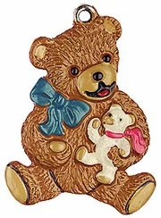 Teddy Bear, Painted on Both Sides Pewter Ornament by Kuehn Pewter