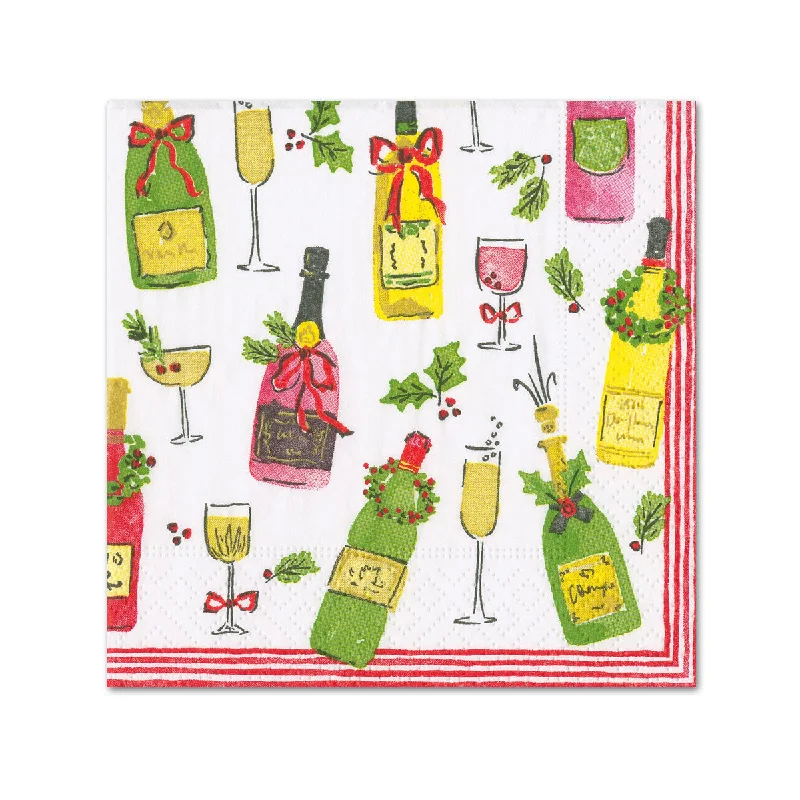 Tipsy and Toasty Holiday Paper Cocktail Napkins