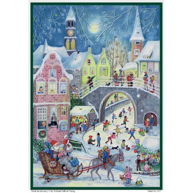 Town Scene with Walking Bridge Advent Calendar by Richard Sellmer Verlag