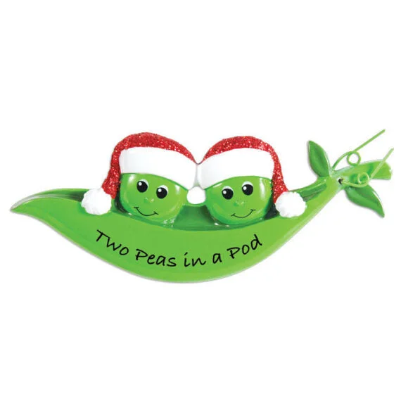 Personalized Two Peas in a Pod Ornament