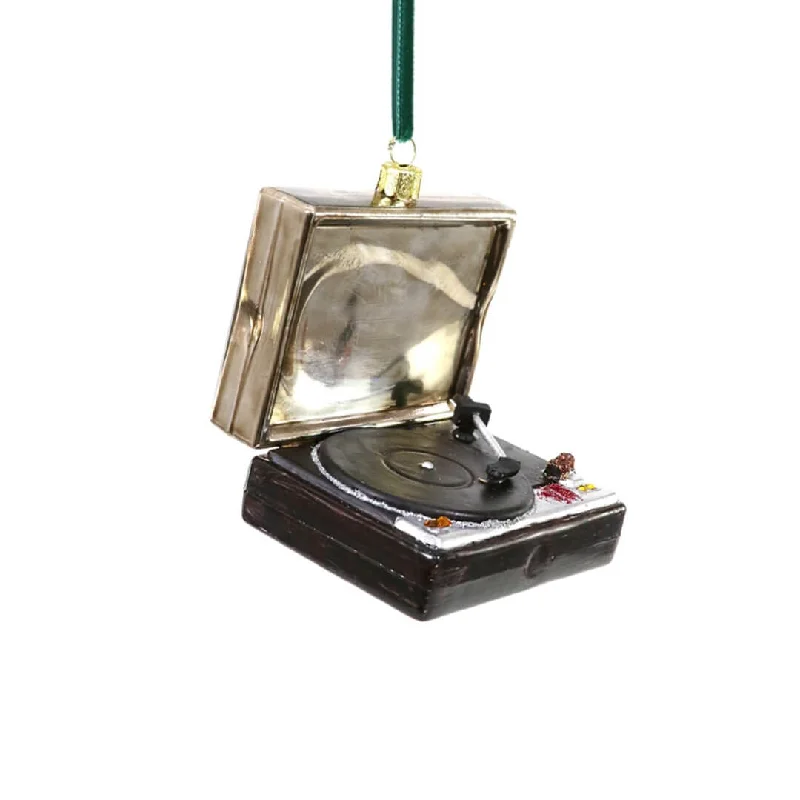 Vintage Turntable Record Player Ornament 3.25"