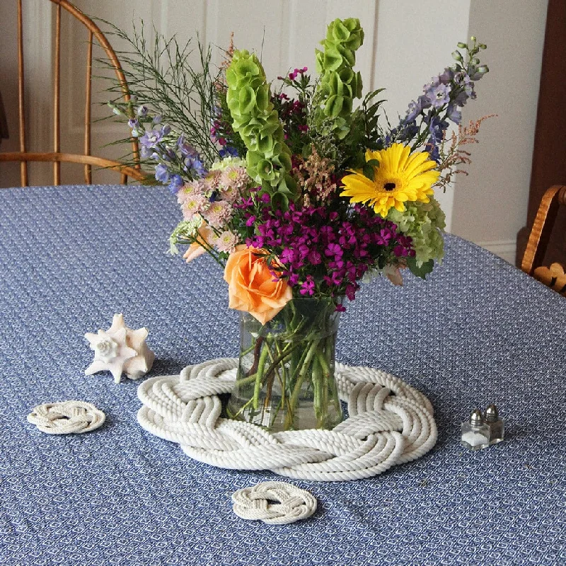 Sailor Knot Wreath or Centerpiece, White Cotton