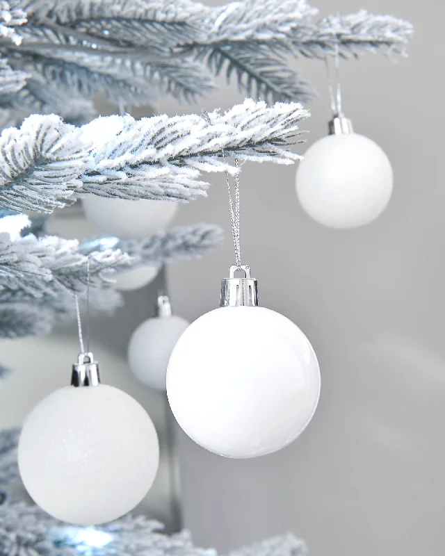 White Shatterproof Bauble, 50 Pack