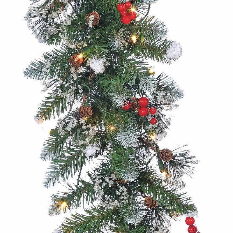 9' Windsor Glazier Pre-Lit Artificial Garland