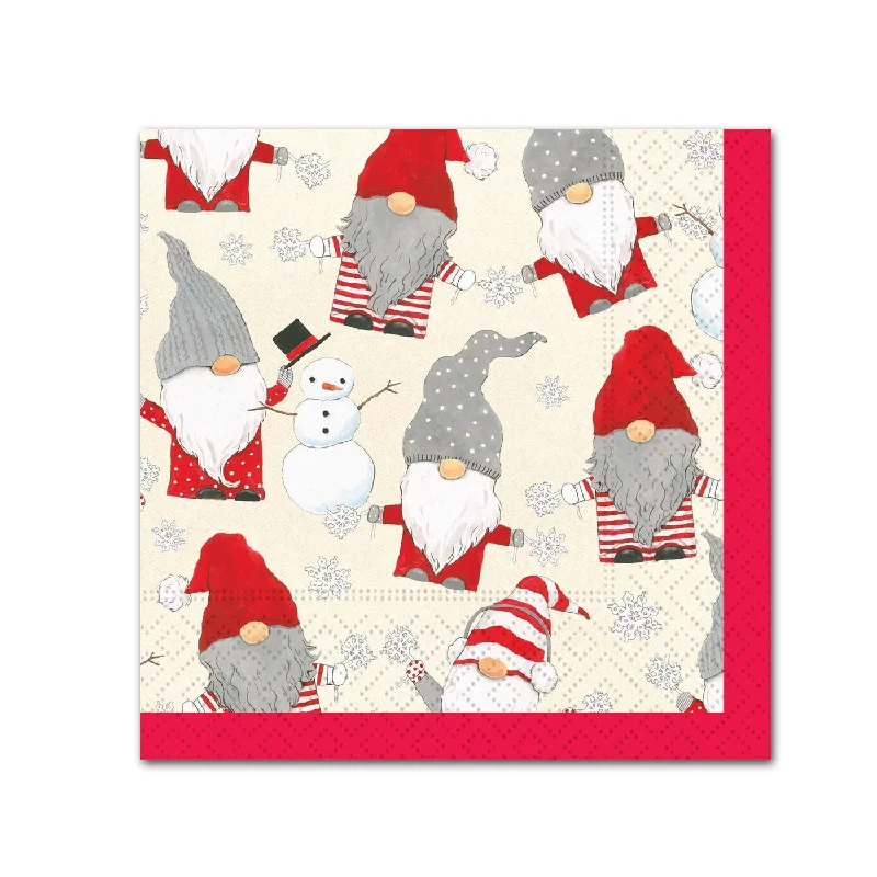 Winter Gnomes Holiday Paper Beverage Napkins