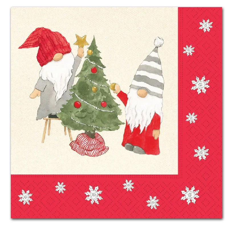 Winter Gnomes Holiday Paper Luncheon Napkins