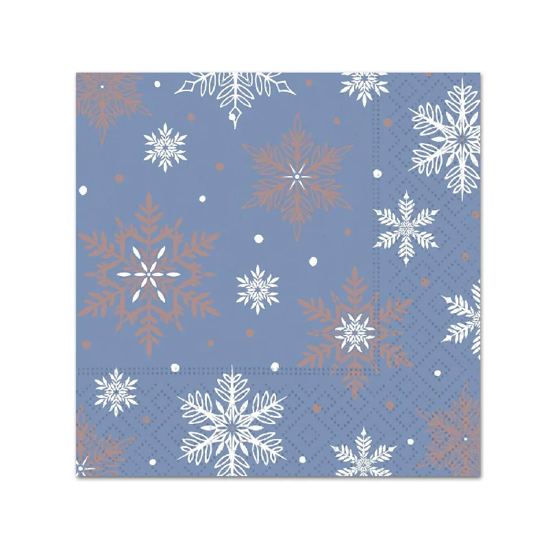 Winter Midnight Metallic Rose Gold Paper Beverage Napkins