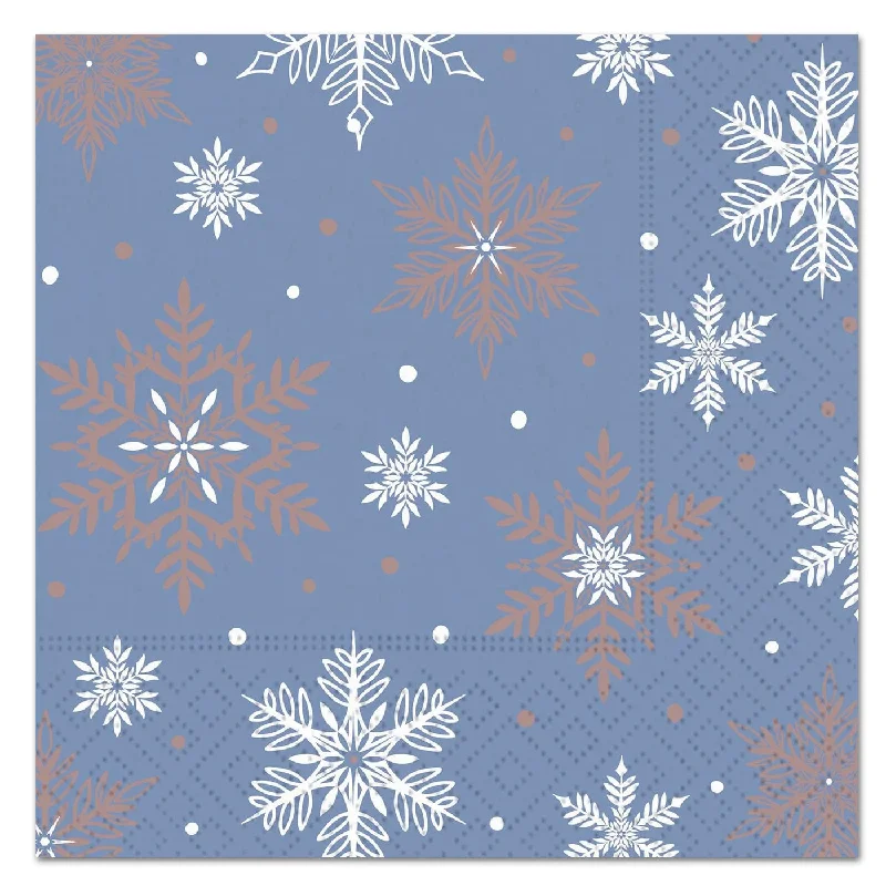 Winter Midnight Metallic Rose Gold Luncheon Napkins