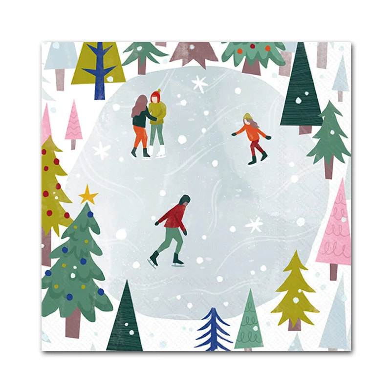 Winter Skating Paper Beverage Napkins