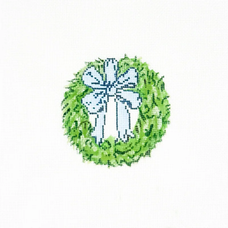 Wreath with Blue Bow